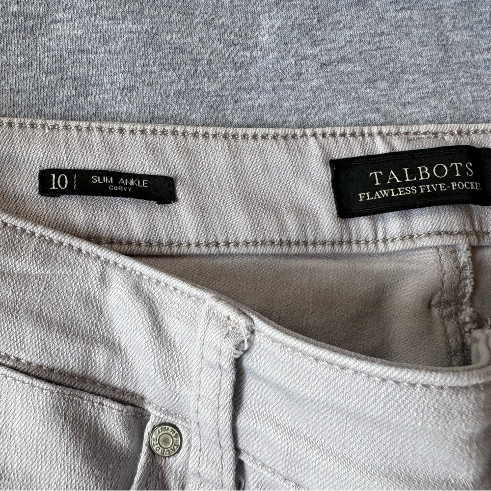 Talbots size 10 Slim Ankle Curvy Light Gray Women's Jeans - Picture 5 of 6